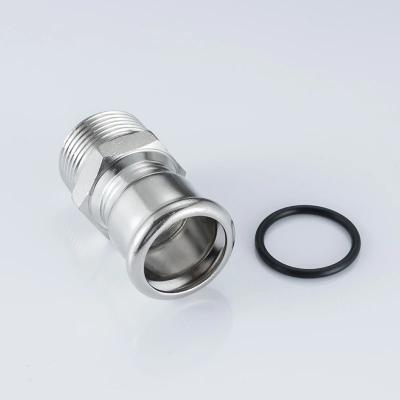 China 304 316L Stainless Steel Press Pipe Fittings Male Adaptor For Water Or Air Supply for sale