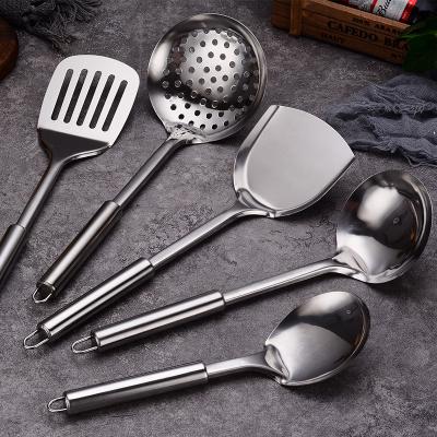 China Viable Wholesale Soup Spoon Skimmer Spatula Rice Scoop 410 Stainless Steel Kitchen Utensils for sale