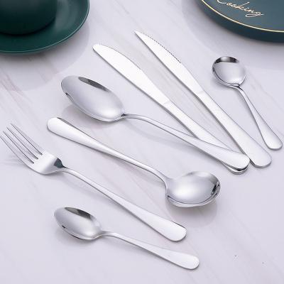 China Jieyang Factory 1010 Stainless Steel Silverware Cutlery Metal Knife Fork and Spoon Set for sale