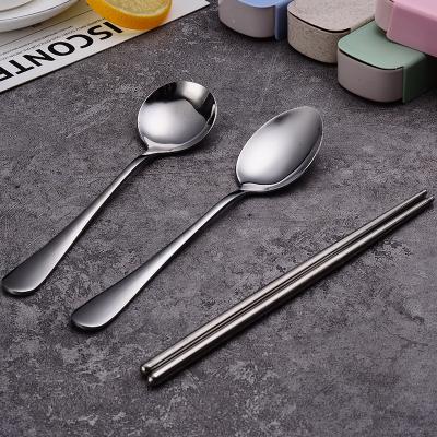 China Portable Stainless Steel Chopstick Spoon Flatware and Fork Travel Sustainable Set Camping Cutlery Set with Case for sale