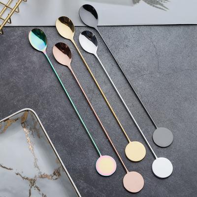 China Jieyang Factory Durable Stir Spoon Long Handle Ice Cream Dessert Stainless Steel Spoons For Bar for sale