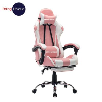 China Spinning OEM Designs Pink Gray Leather Gaming Chair Philippines E-sports Silla Gamer PC Gaming Chair for sale