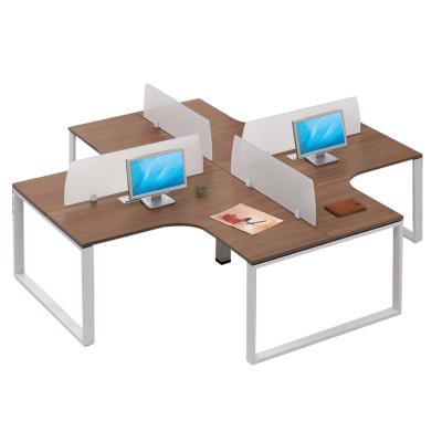 China Durable Cheap Computer Desk Tables Office Workstation Modern Table 4 People Workstation For Sale for sale