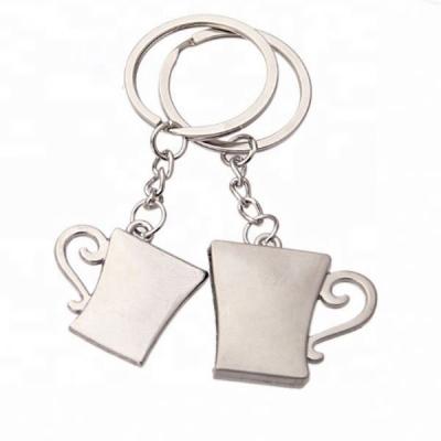 China Printing master private label design metal rotating mute key ring metal car key chain simulation silver plated split key for sale