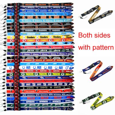 China Premium USA Nylon NFL Logo Neck Lanyard 2 Sides 32 Football Teams Key Chain Detachable Lanyards For Cell Phone Camera Holder for sale