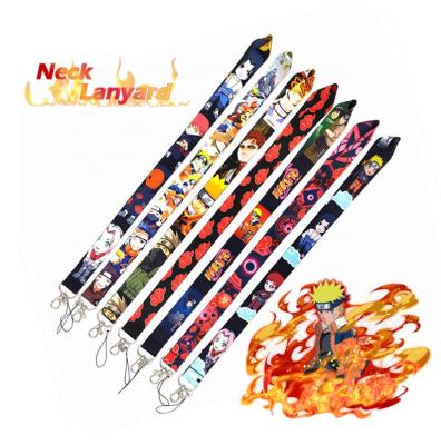 China Hot Neck Nylon Lanyard Keychain Nylon Strap Narut Anime Cartoon Lanyards For Mobile Phone Camera ID Card Holder for sale