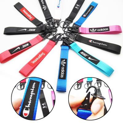 China Nylon Thicken Wristband Strap Lanyard Olecranon Buckle Wrist Support Strap Key Chain Anti-lost Sling For Office 73 Colors for sale