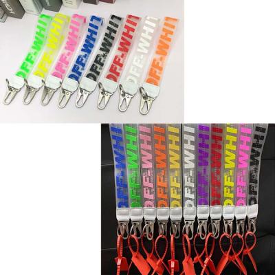 China Fashion Plastic High Quality Design Off Transparent Strap Lanyard Cloths Phone Camera Jeans Bag Accessory Jelly PVC Shorts Key Chain for sale