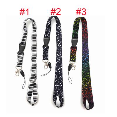 China Music Digital Loop Neck Lanyard New Design Piano Rainbow Locks ID Card Holder For Phone Straps Arming Rope Lasso One Side Appo.60cm*2.5cm for sale