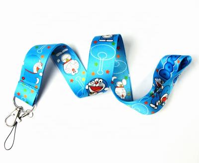 China Other Cartoon Neck Lanyard Doraemon Camera Key Chain Pattern Soft Silky Printed Lanyards For Cell Phone Card Key Holder Wholesale Gift for sale