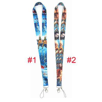 China Aquaman Lanyard ID Badge Holder Mobile Phone Keychains Cameras Silk Key Chain Mount For Student Factory Wholesale for sale