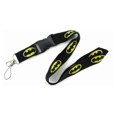 China Lanyard Hero Design Nylon Wide Lanyards Neck Man Bat Key Chain For Cell Phone Card Holder With Quick Release Buckle for sale