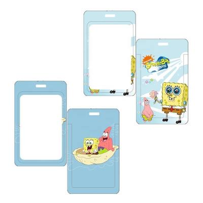 China Fashion Cartoon Bob ID Card Holder Sliding Multiple Names Design Cover Name Tag Bus Badge Holders Promotional Gift For Kids Fans for sale