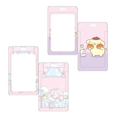 China Fashion Cartoon Purin ID Card Cover Badge Holder Sliding Multiple Names Cardboard Poster Holders Advertising In Show Work Name Tag Public Transport For Kids for sale