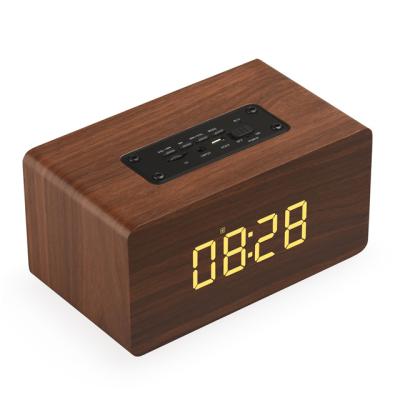 China 2021 DTS Mini Home Theater System Wooden Case Alarm Clock BT Speaker for sale