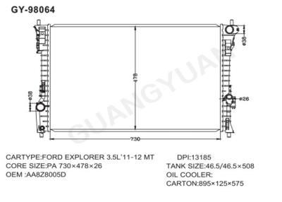 China Forscher-Heizkörperersatz DPI 13185 Ford, schweißender Aluminiumheizkörper zu verkaufen