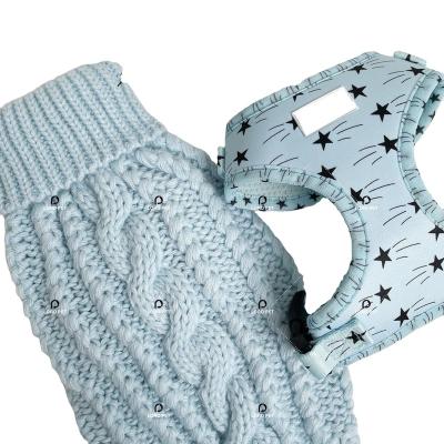 China 2022 Sustainable Handmade Dogs Gift Cable Knit Puppy Dog Wear Clothes Coat Sweater for sale