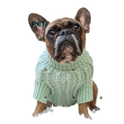 China 2022 Sustainable Handmade Dogs Gift Cable Knit Puppy Dog Wear Clothes Coat Sweater for sale