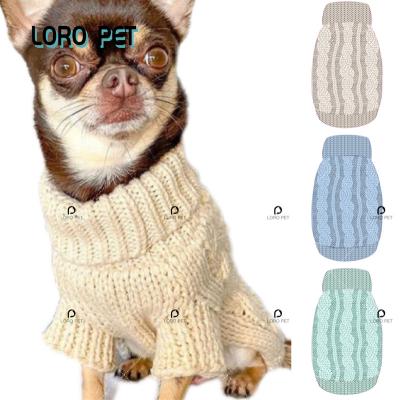 China Durable Solid Color Dog Jumper Sweater Winter Warm Soft Luxury Knitted Pet Clothes Knit Sweaters For Dogs for sale