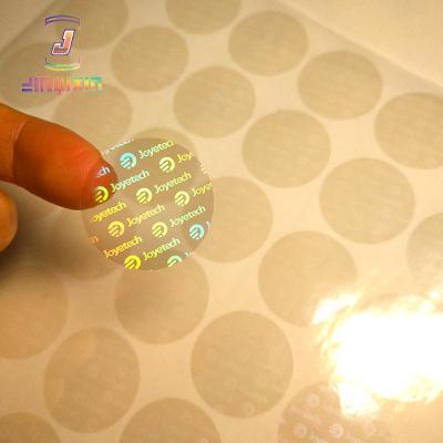 China Holographic Custom Transparent PET Hologram Sticker Transparent Securitylabel For Employee Card for sale