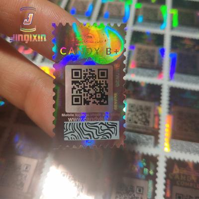 China Laser Holographic Custom Security Euro Sticker Scratch Off QR Code Serial Number 3d Hologram Label Sticker for sale