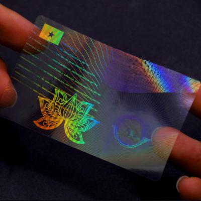 China Holographic Custom Transparent Hologram Sticker PET Transparent Hologram Label for sale