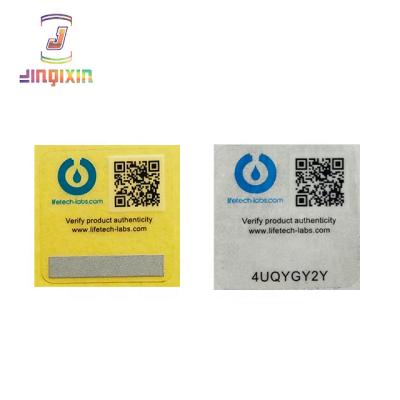 China Scratch Off Factory Sale Custom Hologram Scratch Off Label One Time Use Transparent Logo Sticker With Number for sale