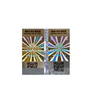 China Holographic Sticker Custom Paper Scratch Off QR Code Tamper Evident Hologram Labels Sticker for sale