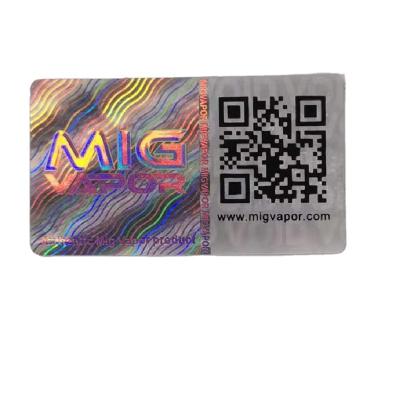 China Hologram Hologram Sticker with Custom QR Code Scratch Off Label with Colored Surface Serial Number Card Hologram Effect for sale