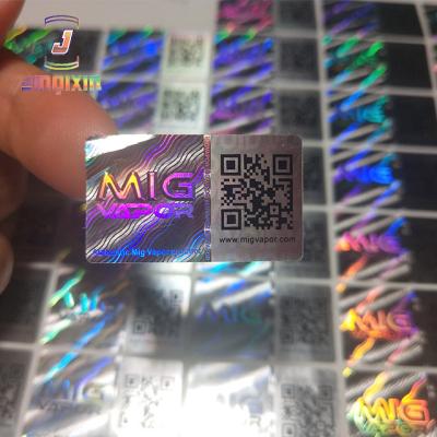 China 3d hologram custom hologram sticker with visible 2d QR barcode and vacuum tamper sticker for sale