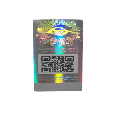 China Hologram Hologram Sticker With Visible 2d Barcode And QR Vacuum Tamper Sticker for sale