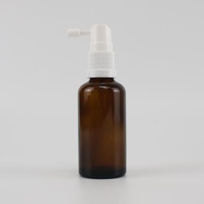 China Glass Pharmaceutical Amber Oral Spray 50ml Bottle With Custom Holder for sale