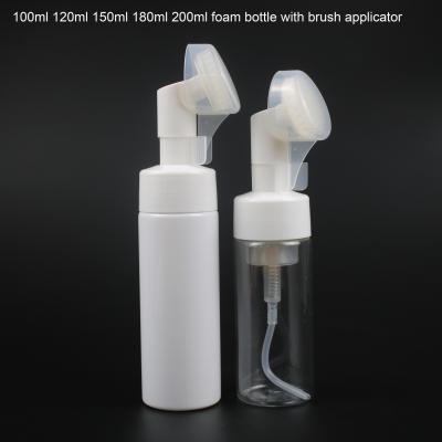 China Personal Care 100ml 120ml 150ml 180ml 200ml PET Plastic Bottle With Brush Applicator for sale