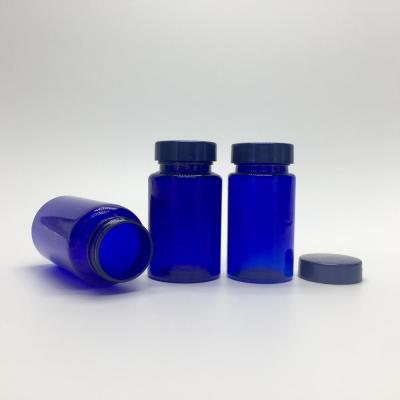 China Hot Sale Pharmaceutical Good Quality PET Blue Plastic Pill Bottle, Pharmaceutical Bottle for sale