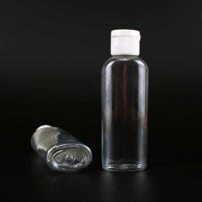 China BEAUTY PACKAGING Flat Shape 60ml PET Plastic Bottle For Sanitizer Packaging for sale