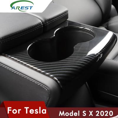 China LED Light Car Water Cup Holder Decoration Cover Trim Light Interior Car Styling Accessories For Tesla Model X 2014 - Model X 2020 Models for sale