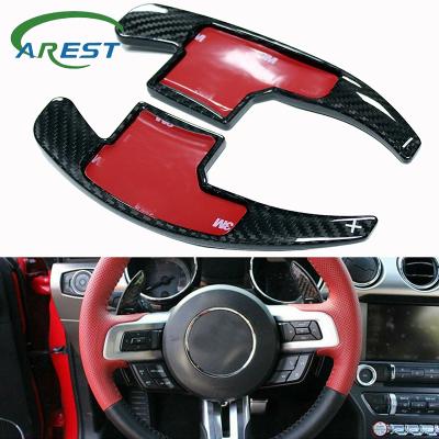 China Inner Real Carbon Shift Paddle Car Fiber Shift Paddle Clutch Paddle Shift Steering Wheel For Ford Mustang 2015 2016 2017 2018 2019 for sale