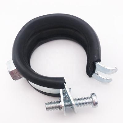 China Heating System Single Flange Tube With M8 Weld Pipe Double Pipe Rubber Adjustable Clip Clamp Carbon Steel for sale