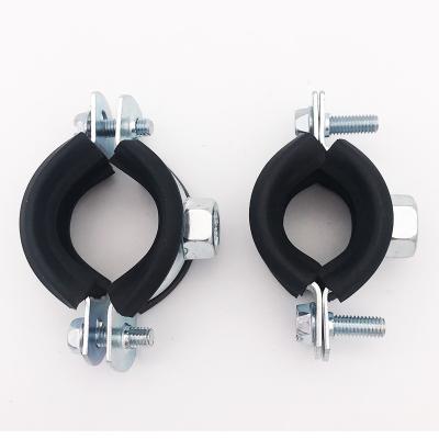 China Popular Connection Mount Steel Pipe Clamp With Rubber Line Clamping System Quick Connect Pipe Clamp for sale