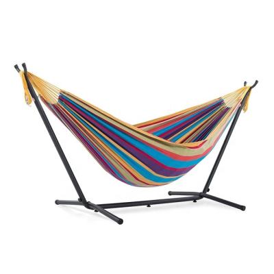 China Durable Luxury Design Portable Cotton Hammock with Metal Stand for sale