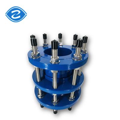 China conjunto conjunto de desmontaje de acero al carbono en tuberías Blue Epoxy Coated Butterfly Valve Double Flange Ends en venta