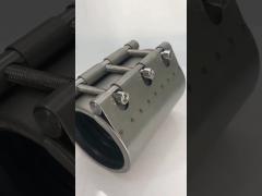 drain pipe repair clamp 1/2 inch pressurised ss 316 oil pipes bolted connection