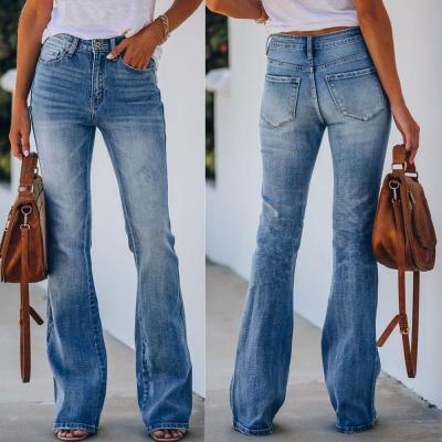 China Viable Women's Classic Bell Bottoms Denim Jeans High Waisted Flared Stretch Jean Pants for sale