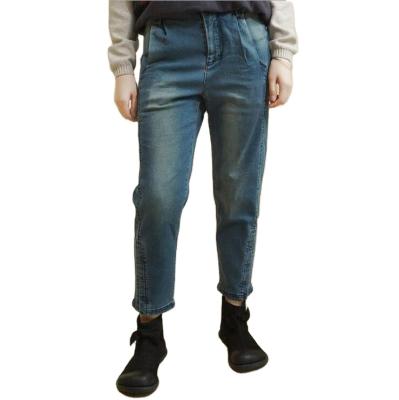 China Fashion Trend New Breathable High Waist Breeches Blue Loose Lounge Pants Women for sale