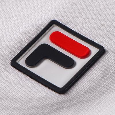 China Durable 3D Heat Transfer Effect Custom Silicon Badge For Sportswear for sale