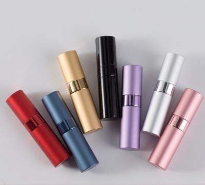 China 8ml Matte Black Twist Up Perfume Cosmetic Atomizer With Logo Printing for sale