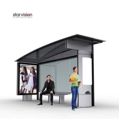 China Static/Scrolling/Digital/Solar Power/Smart Bus Station Customized City Electricity With High Brightness LED Backlight Billboard Bus Stand Stop Shelter To to sell for sale