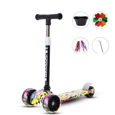 China Wholesale Plastic 3 Wheel Child Kick Scooter Foldable For Kids Scooter With Music for sale