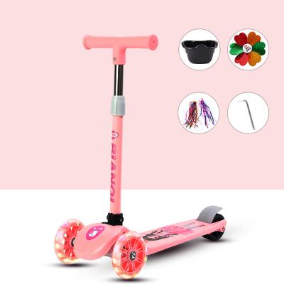 China Gift Three Wheel Pu Plastic Child Maxi Scooter Foldable Kids Kick Scooter With Music for sale