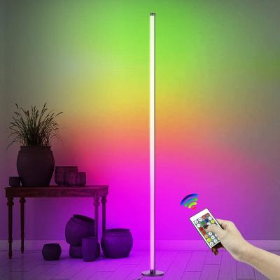 China RGB Color Changing Remote Control Corner Lamp RGBW Color Changing Modern Smart Music Sync Floor Lamp Ambient Light Corner Lamps For Living Room Bedroom for sale